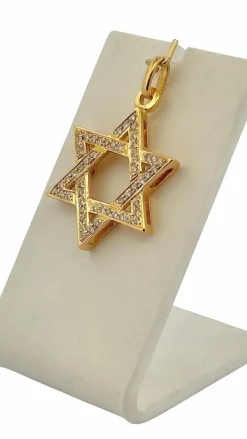 Pendentif étoile de David en or 18 carats et diamants