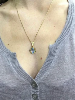 Pendentif Topaze Bleue