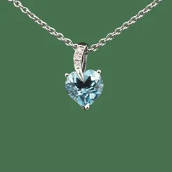Pendentif topaze or blanc diamants