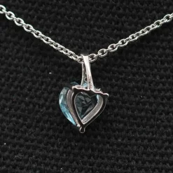 Pendentif topaze or blanc diamants