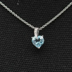 Pendentif topaze or blanc diamants