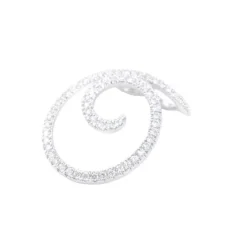 Pendentif Tourbillon or blanc et diamants