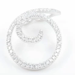 Pendentif Tourbillon or blanc et diamants