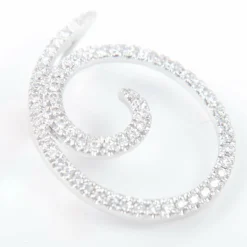 Pendentif Tourbillon or blanc et diamants