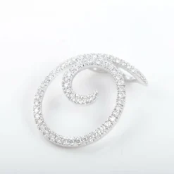 Pendentif Tourbillon or blanc et diamants