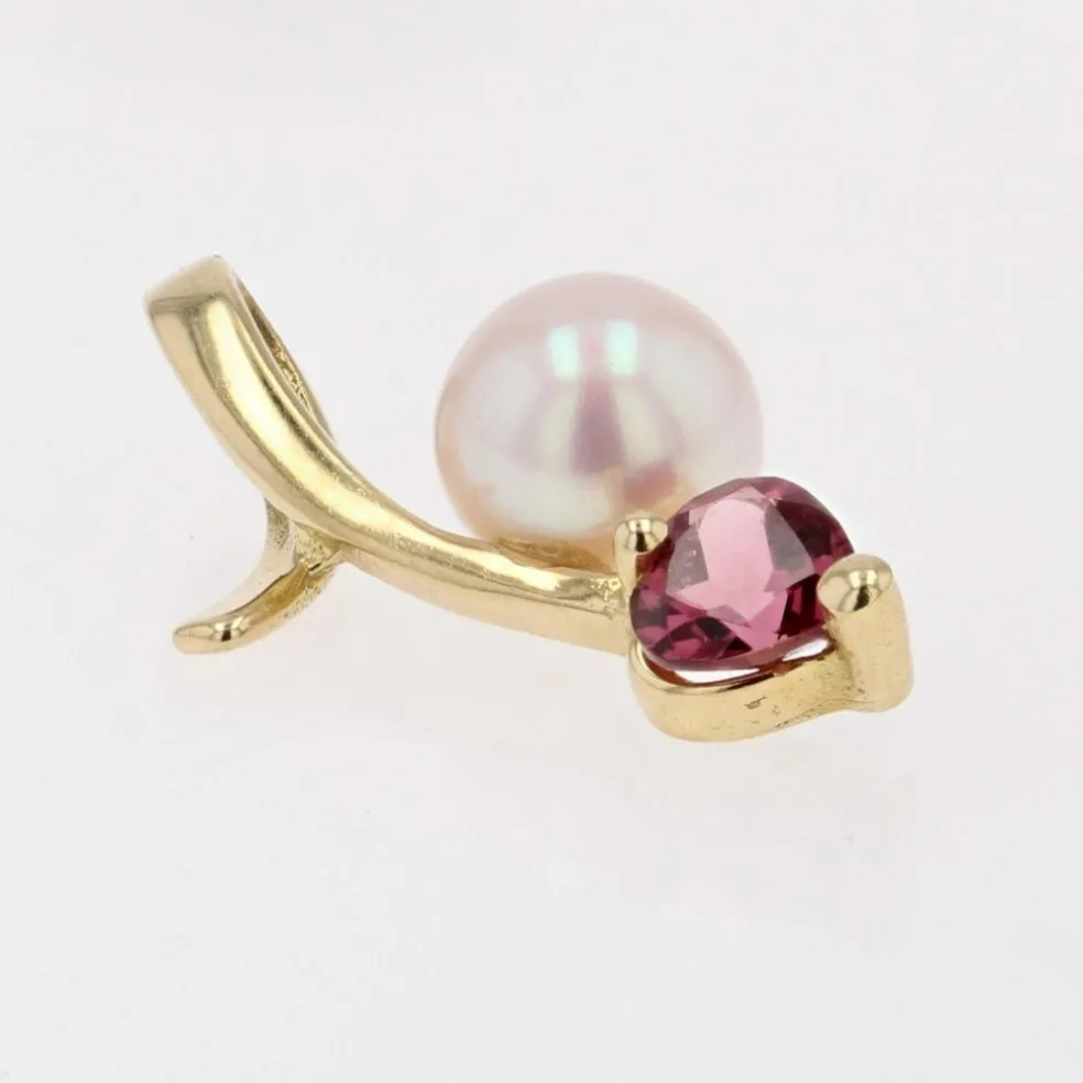 Pendentif tourmaline perle de culture