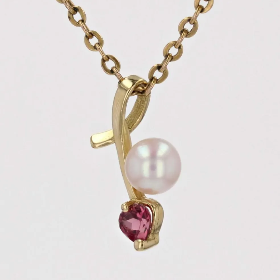 Pendentif tourmaline perle de culture
