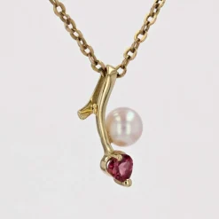 Pendentif tourmaline perle de culture