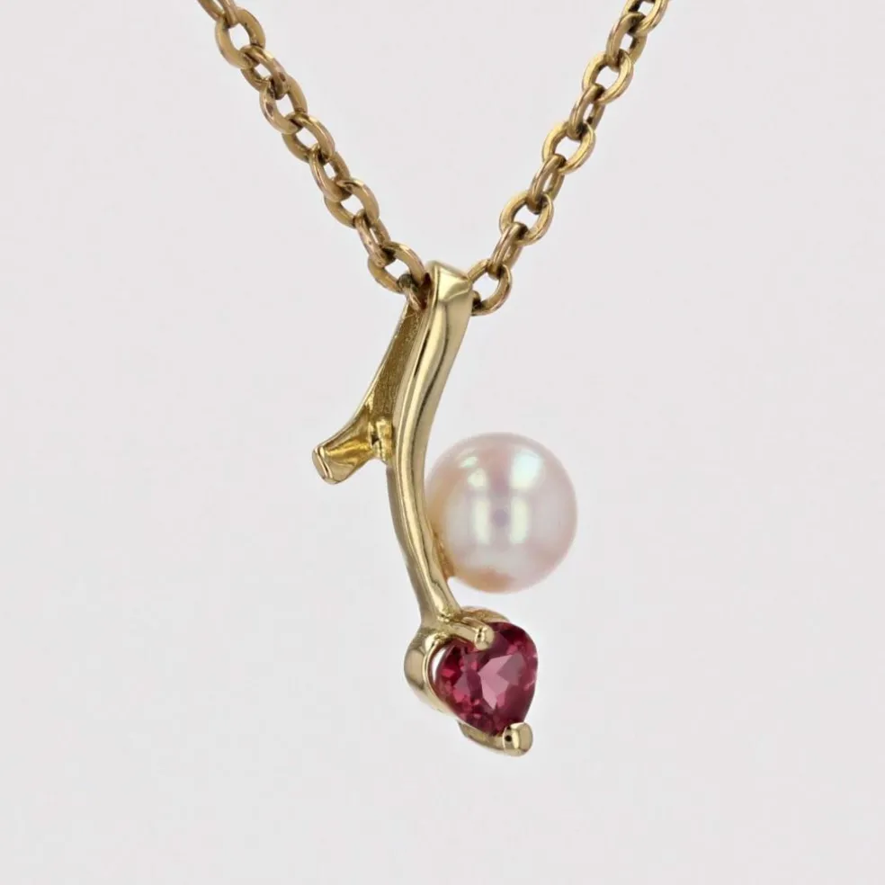 Pendentif tourmaline perle de culture