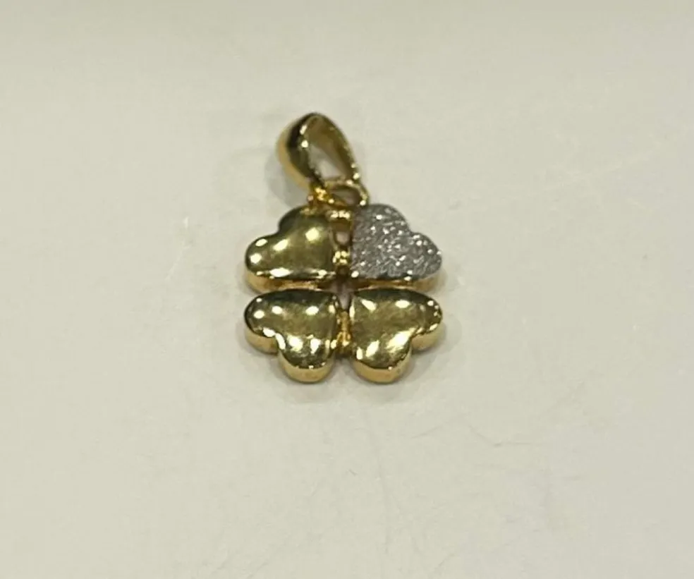 Pendentif Trèfle à 4 Coeurs 2 ors