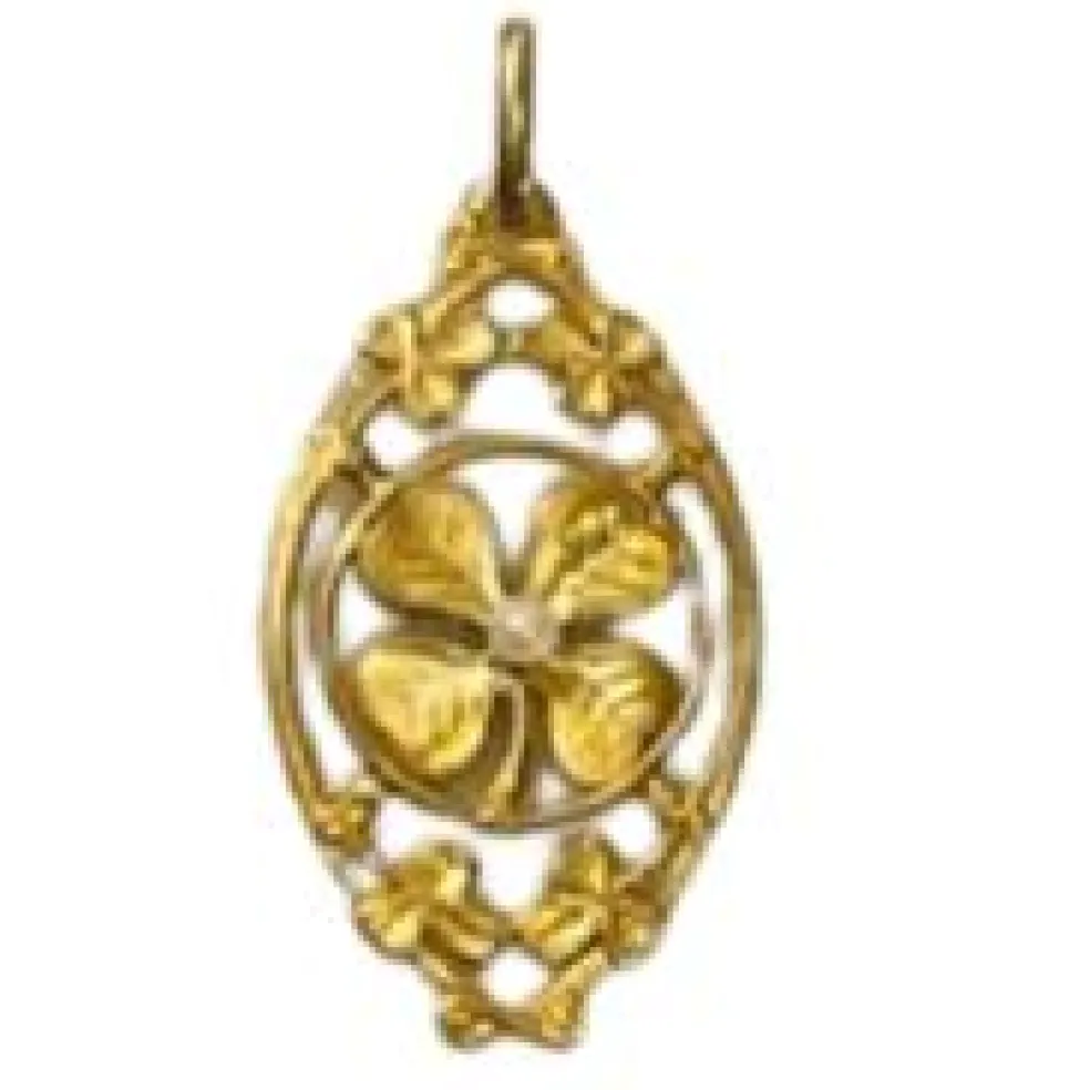 Pendentif trèfle à quatre feuilles, époque 1900