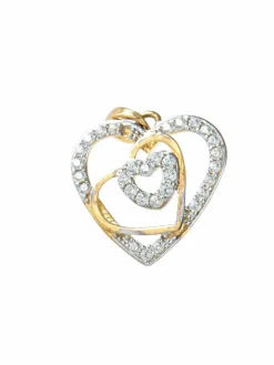 Pendentif Triple coeur Diamants