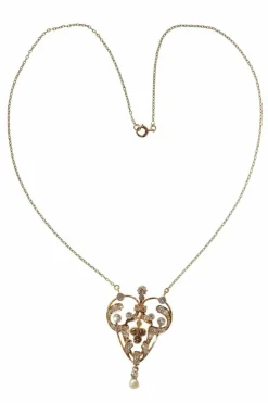Pendentif victorien avec diamants fantaisie rares