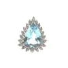 Pendentif vintage aigue-marine et diamants