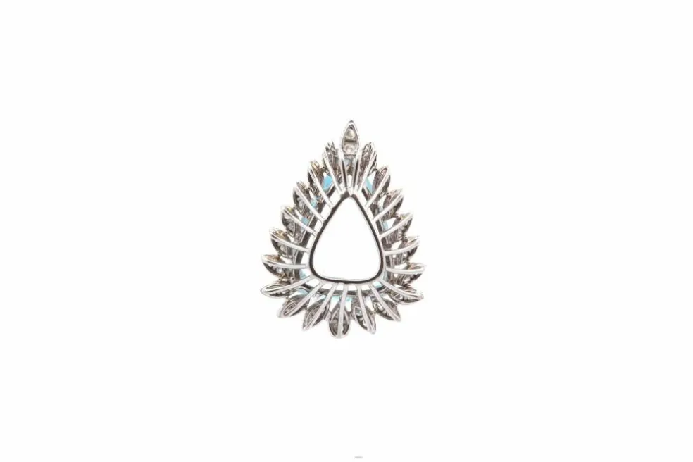 Pendentif vintage aigue-marine et diamants