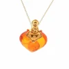 Pendentif vintage ambre et or 21k