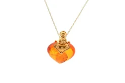 Pendentif vintage ambre et or 21k