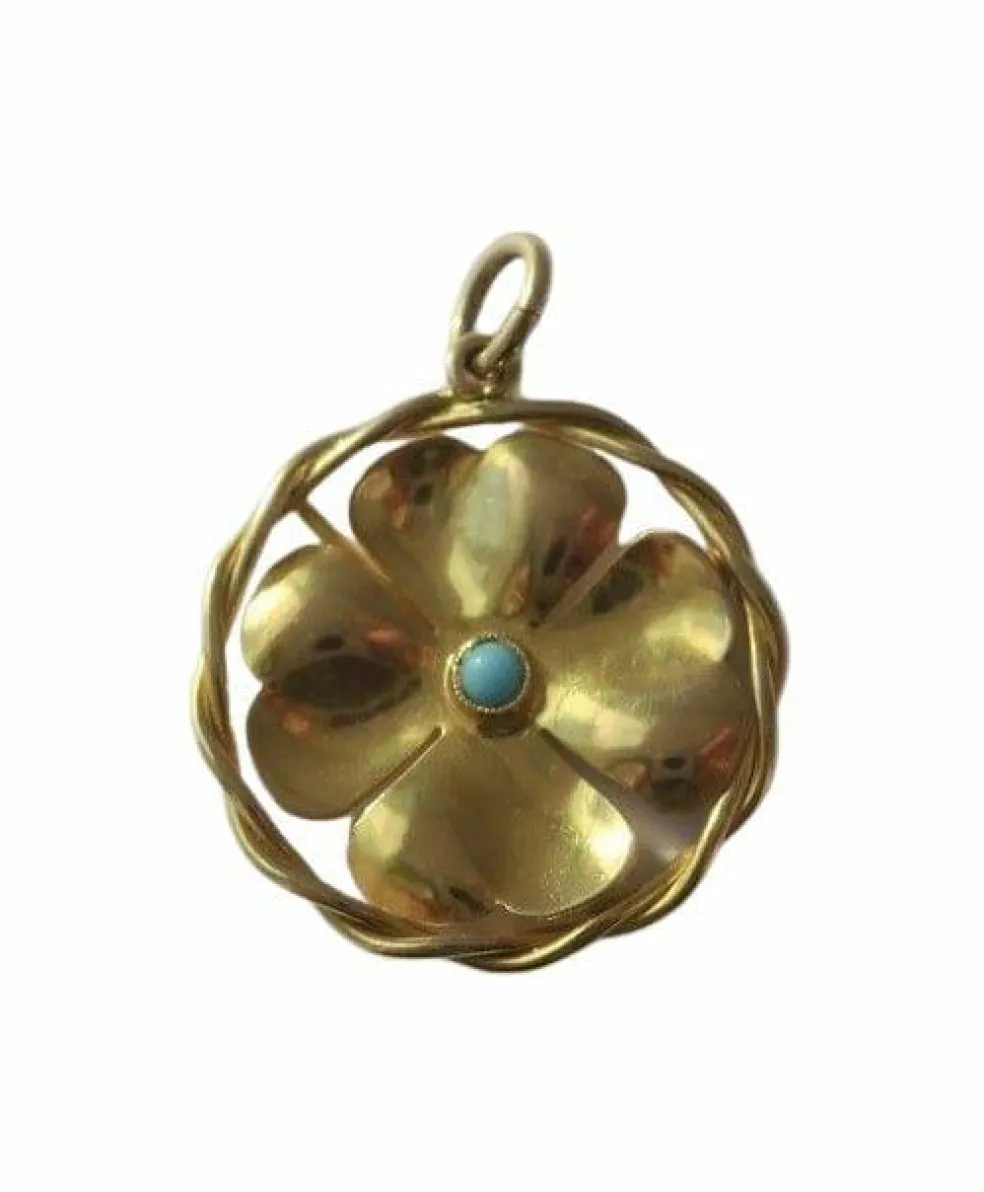 Pendentif vintage chance trèfle