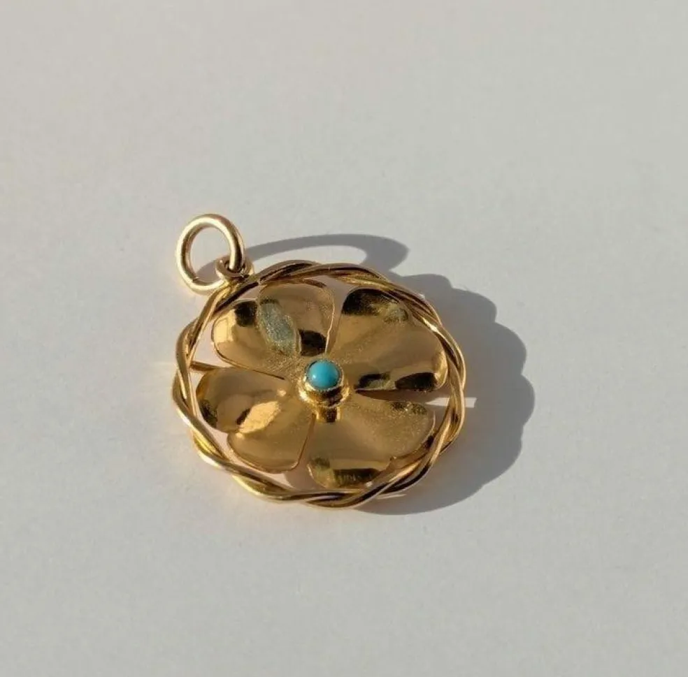 Pendentif vintage chance trèfle