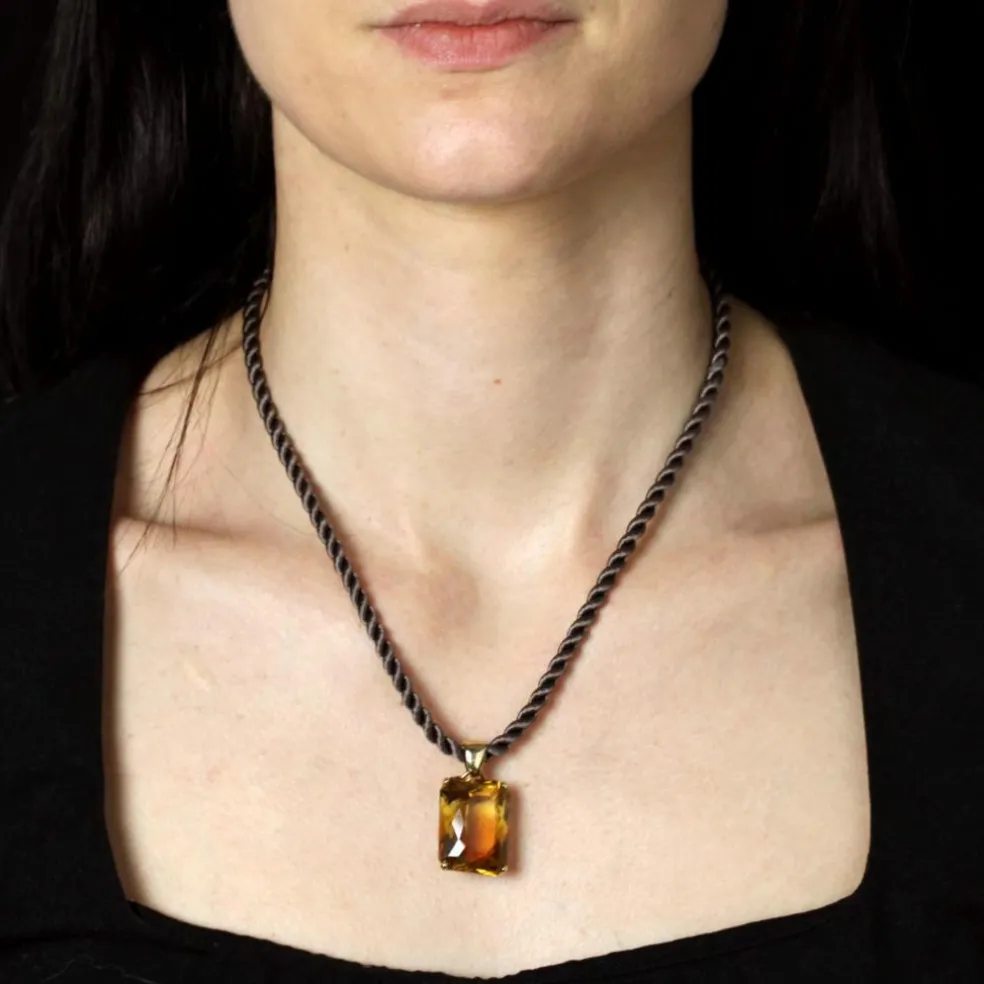 Pendentif vintage citrine