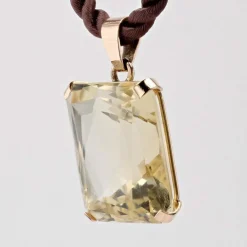 Pendentif vintage citrine et or