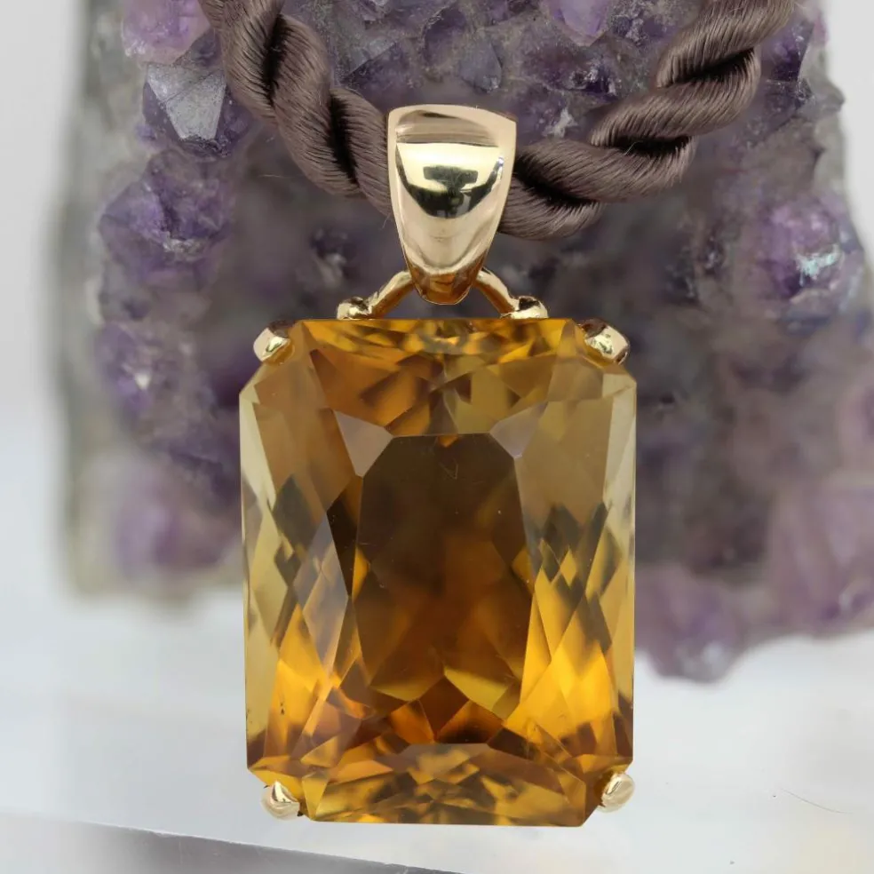 Pendentif vintage citrine