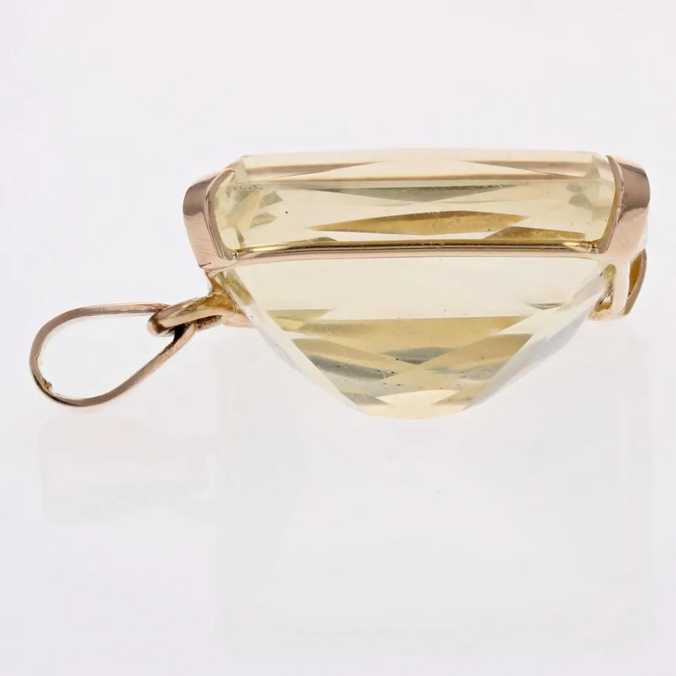 Pendentif vintage citrine et or