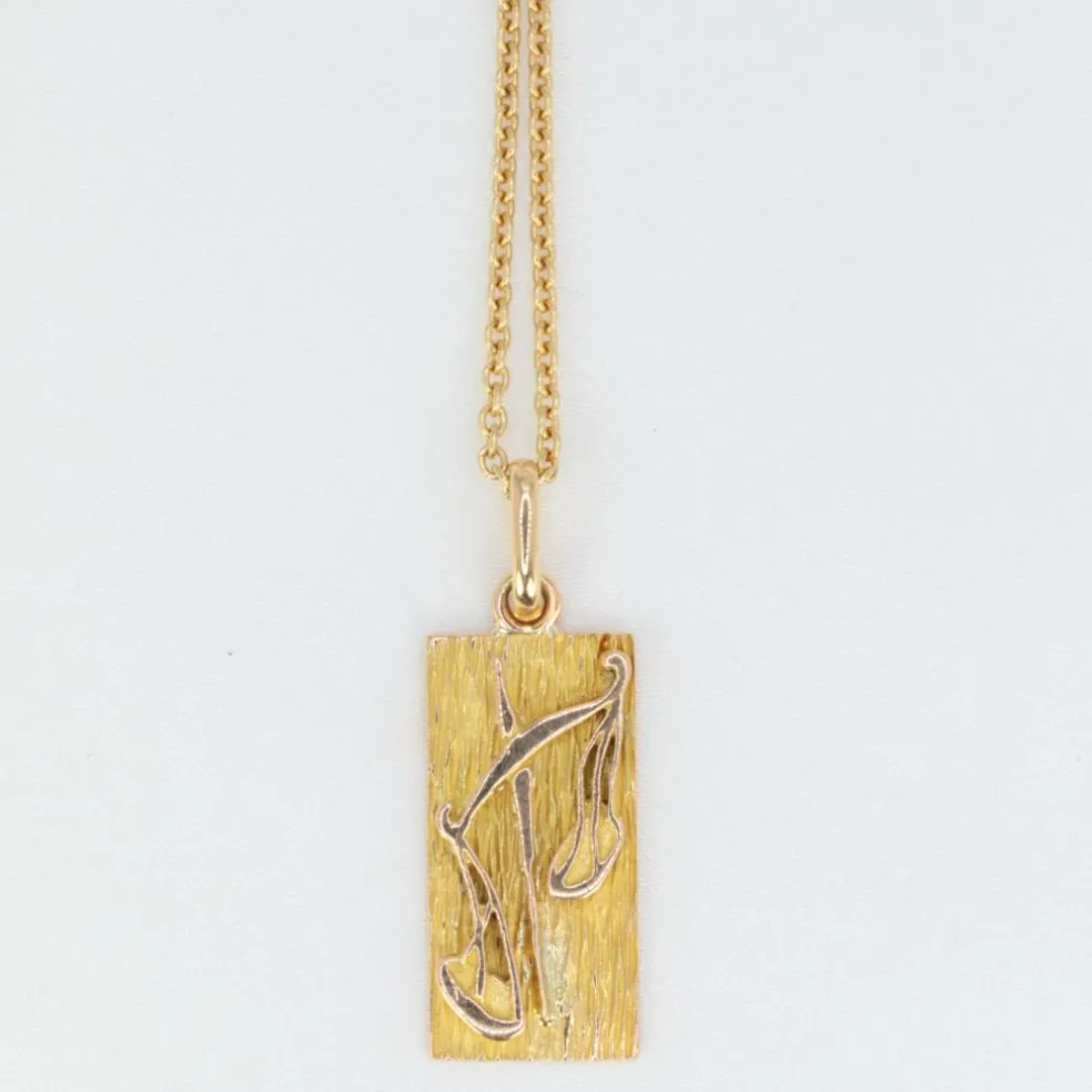 Pendentif vintage en or jaune