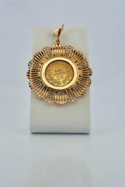 Pendentif vintage or 18 carats et pièce de 20 Francs Napoléon