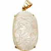 Pendentif vintage or jaune ornée d'une plaque de nacre