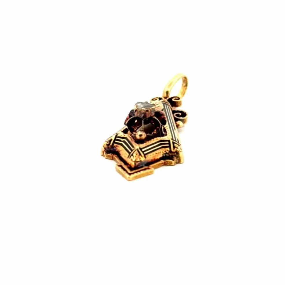 Pendentif Vintage Or Jaune 18k & Diamant