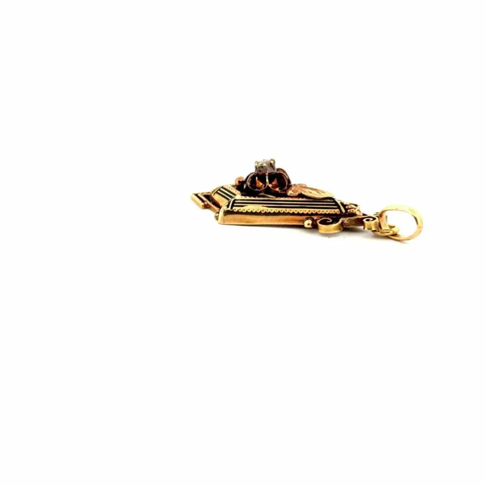 Pendentif Vintage Or Jaune 18k & Diamant