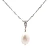 Pendentif vintage perle de culture d'eau douce et diamants