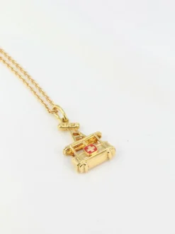 Pendentif vintage téléphérique en or jaune