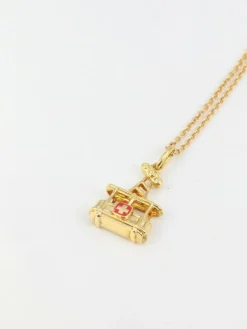 Pendentif vintage téléphérique en or jaune