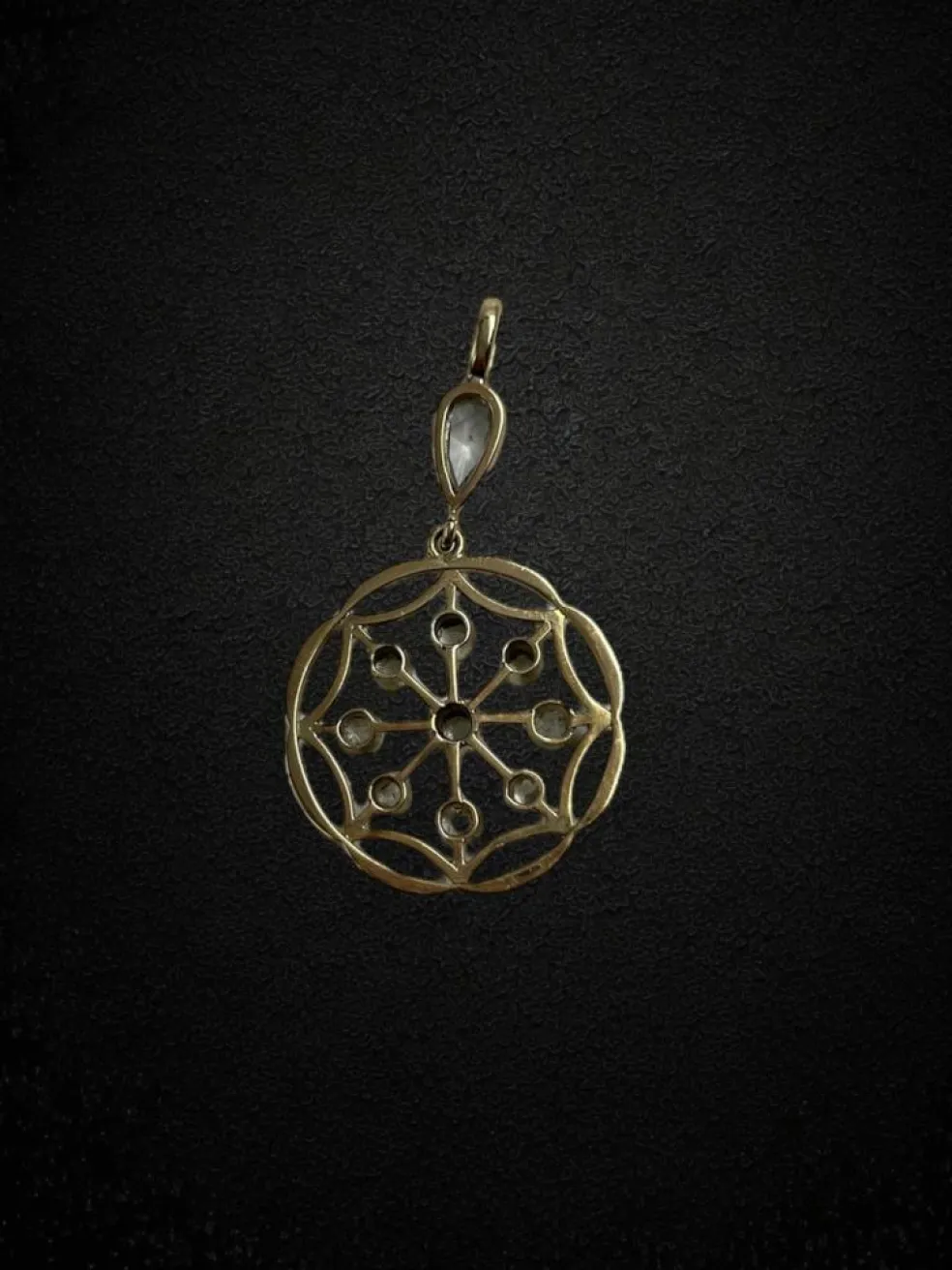 Pendentif XIXe siècle diamants taille rose