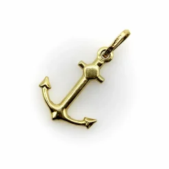Pendentif/breloque ancre vintage en or 18 carats