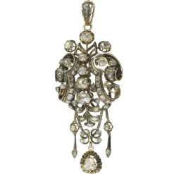 Pendentif/broche, diamant,émail
