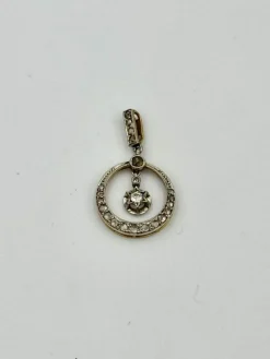 Pendentifs ancien or jaune or blanc diamants