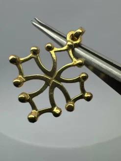 Pendentifs Croix Occitane or jaune