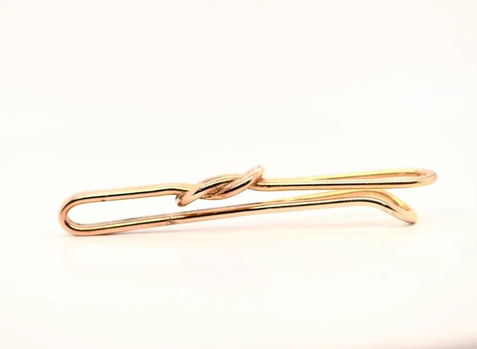 Pince à cravate or rose
