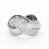 POIRAY - Tresse - Bague en or gris et diamants