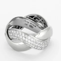 POIRAY - Tresse - Bague en or gris et diamants