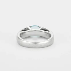Poiray - bague jonc en or gris et aigue-marine