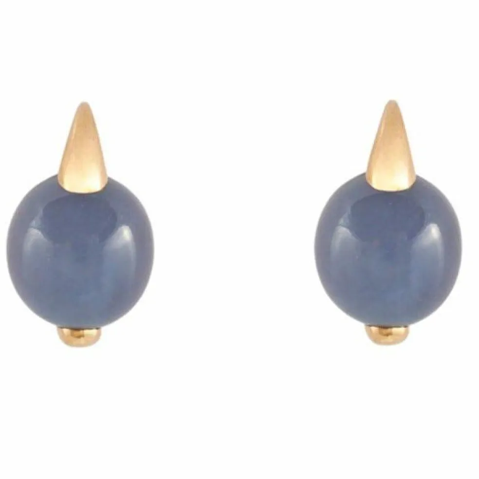 POMELLATO - Boucles d'Oreilles "Luna", Calcédoine Bleue