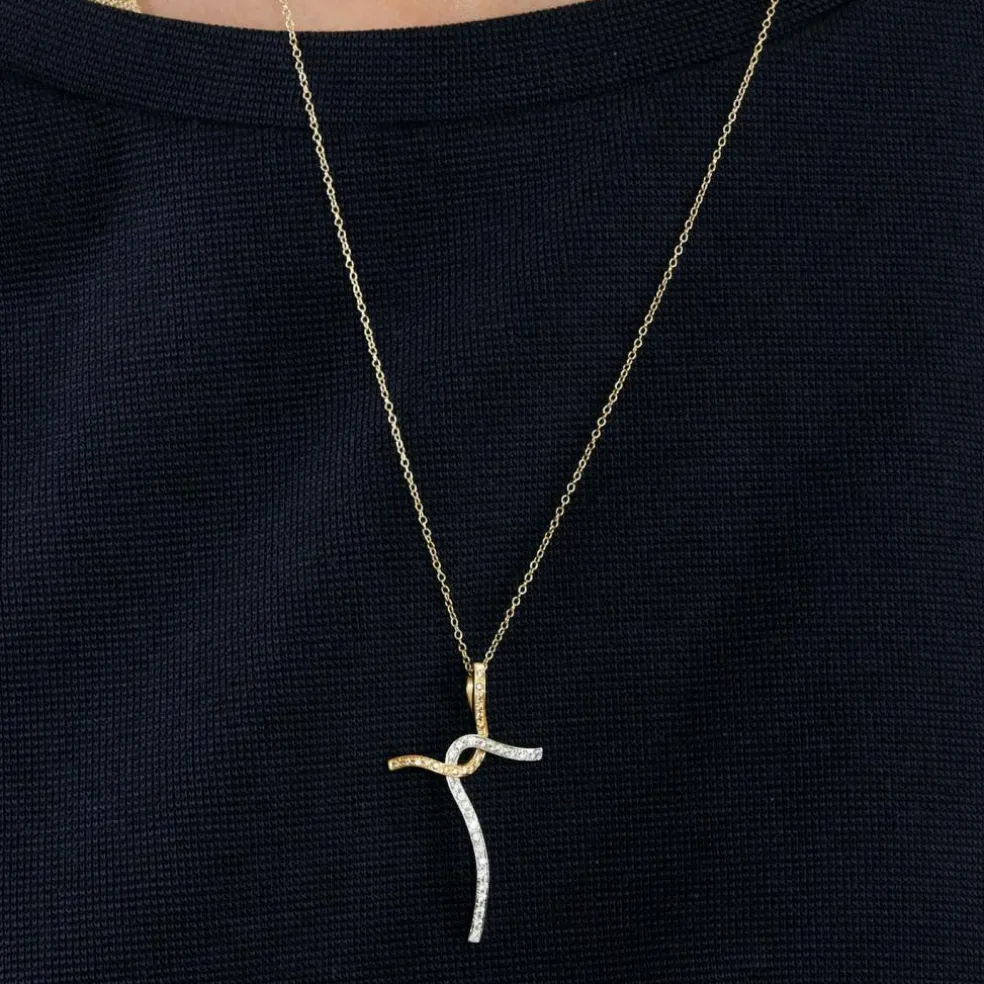 Portosette Gioielli, Camogl - Collier or jaune et gris diamants