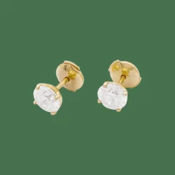 Puces d'oreille diamant, or jaune.