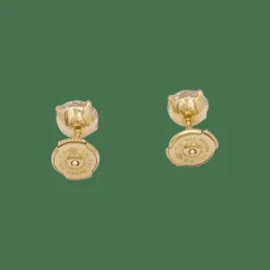 Puces d'oreille diamant, or jaune.
