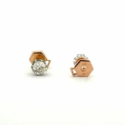 Puces d’oreilles anciennes or et diamants
