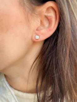 Puces d'oreilles diamant taille moderne